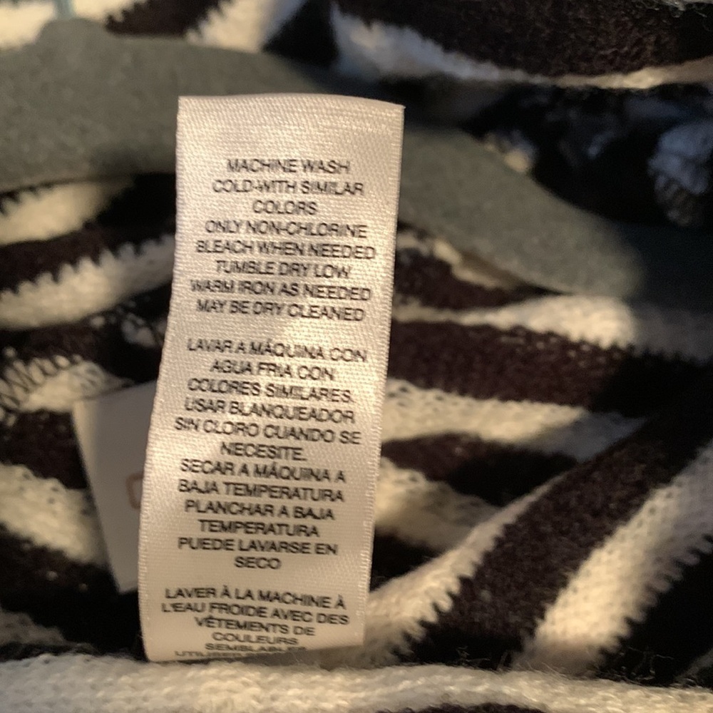 Chico’s Black & White Striped Turtleneck Poncho - Picture 8 of 8